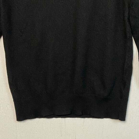 Quince Womens Black Knit 100% Merino Wool Crewneck Pullover Sweater Size Medium - Picture 3 of 8